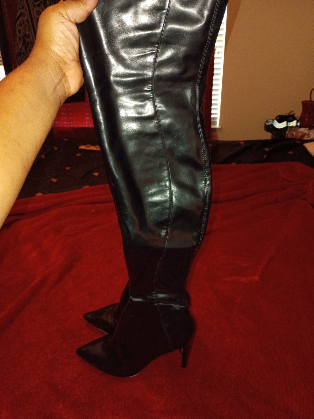 Aldo Black Over-the-Knee Pointed-Toe Stiletto Boots